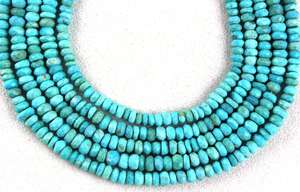 13 \ "Long 1 Brin AAA Grade Naturel Bleu Turquoise Gemme Rondelle Perles À Facettes pour Pierre De Naissance Bijoux En Gros - Product Image 3