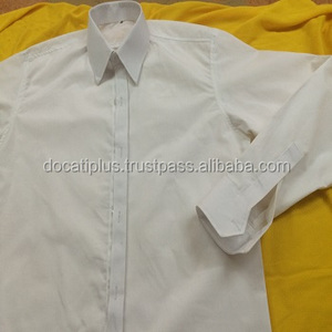 Chemise habillée pour homme à manches longues en coton 100% blanc sur mesure OEM pour le bureau - Product Image 2