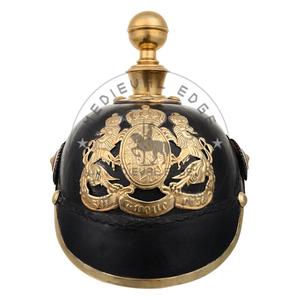 Casque allemand Pickelhaube en cuir, casque impérial prussien, casque militaire en laiton, pointe en acier, costume pour homme - Product Image 1