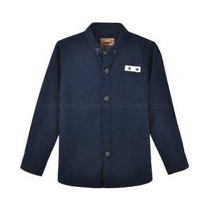 100% Coton <span class=keywords><strong>Bleu</strong></span> <span class=keywords><strong>Marine</strong></span> À Manches Longues Bouton Shirts pour Bébé Garçons - Product Image 1