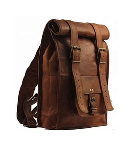 Sac à dos pour ordinateur portable en cuir véritable fait à la main, imperméable, 30-40L, unisexe, sac à dos en gros, LGB-0063 - Product Image 1