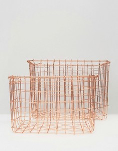 Cesta organizadora de mesa multifunción de estilo americano de alambre dorado para el hogar, cocina o Hotel, cajas de almacenamiento y contenedores con cable - Product Image 2