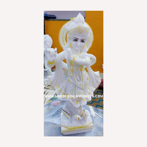 Krishna Ji White Marble Beautiful <b>Statue</b> - Product Image 1