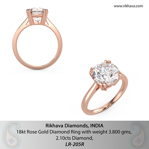 Anillo de diamantes de oro rosa de 18kt de calidad superior Joyería elegante y lujosa - Product Image 6