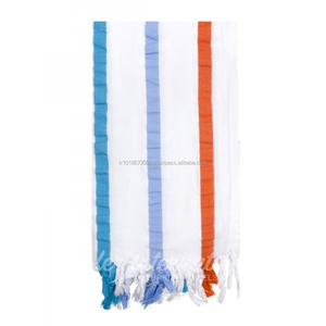 Boho Peshtemal Toallas turcas, Pestemal, Hamam Toallas Venta al por mayor Manta-Estilo marino Naranja y azul tejido de alta calidad foutas - Product Image 4