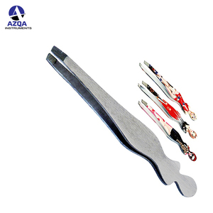 Pince à épiler professionnelle en acier inoxydable antistatique de haute qualité, faite à la main, à pointe inclinée, outil de beauté de précision - Product Image 3