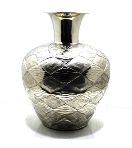 Birthday Party Decoration Best Quality Aluminium Metal Decorative Flower <b>Vase</b> Holder Shiny Silver Plated Finishing Flower <b>Vase</b> - Product Image 2