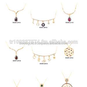 Collar con Dije de Ojo Turco en Oro Amarillo Sólido de 14K con Diseño de Filigrana Otomana con Circonita para la Buena Suerte, Regalo de Aniversario de Bodas - Product Image 6