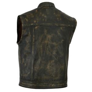 Nouveau Design moto personnaliser 2025 nord-américain en cuir gilets haute qualité Club gilet hommes en cuir de vachette pour les motards - Product Image 2