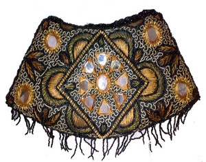 Handmade Indian Sequence Evening Clutch <b>Bag</b> for <b>Women</b> Satin Lining Ele Envelope Pattern Stone Design Weddings Jewelry Carrying - Product Image 1