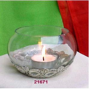 ใหม่ปี 2023 การออกแบบขายร้อนเงินทองเหลืองและแก้วทีไลท์ Votive - Product Image 1