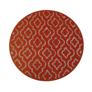 Glass Beaded Trellis Design <b>Red</b> <b>Placemats</b> Sequin <b>Placemats</b> - Product Image 1