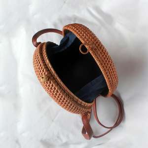 กระเป๋าหวายน้ำผึ้งมือจับเดี่ยวพร้อมซับผ้าฝ้ายและกับดัก - Product Image 5