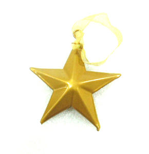 Venta caliente estrella dorada en forma de adorno colgante Navidad decorativo Metal acento - Product Image 1