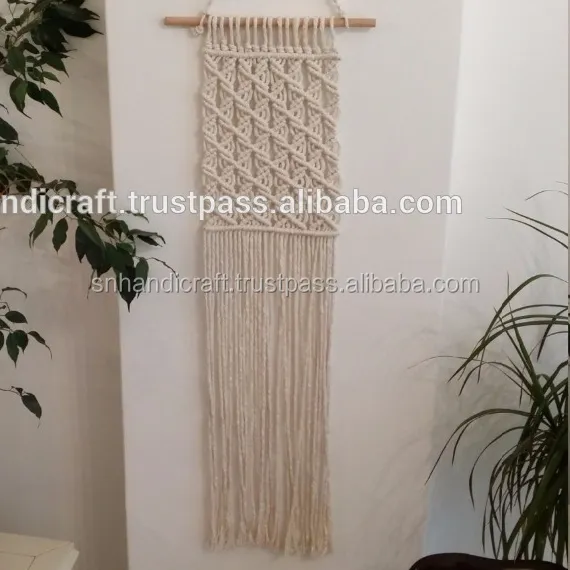 Handmade macrame wall hanging Black White Home Decor Love Knot