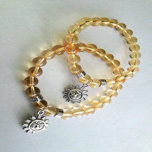 Pulsera de fiesta de boda religiosa estilo bohemio unisex, cuentas de citrino dorado, perla, ágata, compromiso, pulseras de cuentas de moda - Product Image 1