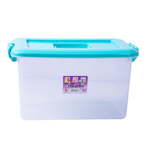 Caja de almacenamiento para el hogar con cubierta transparente de 22L de gran capacidad altamente recomendada 2023, almacenamiento rectangular de plástico PP para ropa - Product Image 1
