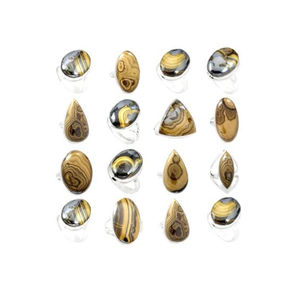 Anillo de Plata de Ley 925 con Cabujón de Piedra Preciosa Natural en Forma Ovalada, Redonda, de Pera, Cuadrada, Rectangular y de Diseño - Product Image 1