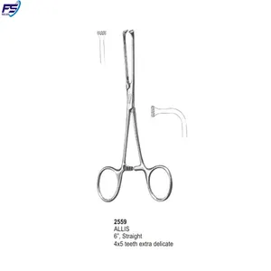 치과 겸자 Allis 6 ", 직선 조직 겸자