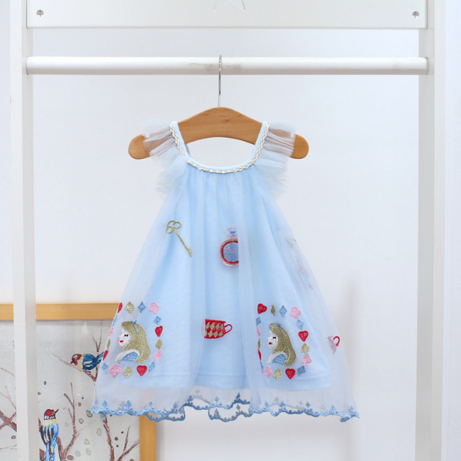 Модные милые повседневные платья PHB для маленьких девочек с вышивкой, 40247