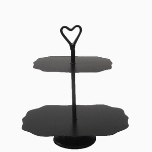 De Metal de hierro de Nivel 2 negro pastel de postre soporte estante de exhibición - Product Image 1