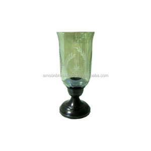 Bougeoir de salon en verre feuille design - Product Image 1