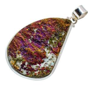 Nuevo último colgante de plata de ley 925 joyería fina Spectro Pyrite Druzy Gemstone ODM OEM proveedor mayorista - Product Image 2