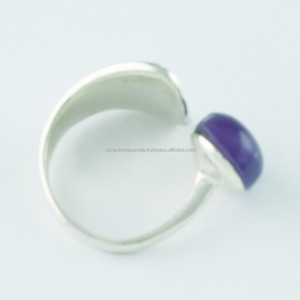 Pierre d'améthyste en argent sterling 925 faite à la main au design unique pierre précieuse unisexe pour mariage fiançailles fête directe inde grossiste - Product Image 4