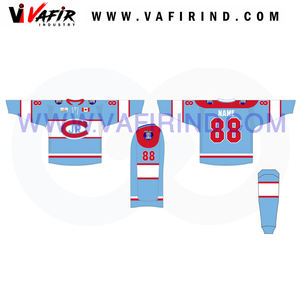 Adult Sublimation Custom Made Ice Hockey Uniform V Neck & Long Sleeve Ice Hockey Uniform - Product Image 5