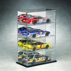 Customized Made Scale Die Cast Acrylic Display Case with Black Bottom Clear Acrylic Display Cabinet For Model Cars