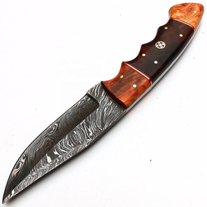 Cuchillo de caza de acero de Damasco personalizado hecho a mano con mango de madera cuchillo de supervivencia DIY soporte OEM - Product Image 2