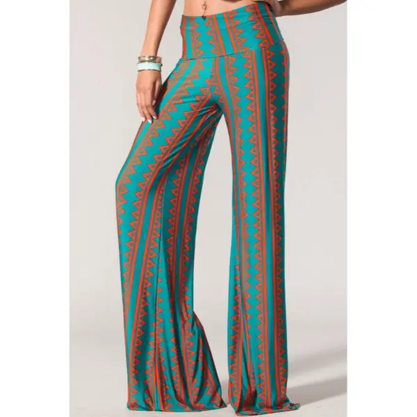 Pantalon long imprimé numérique pour femmes, ample, vêtement de soirée décontracté, vente directe