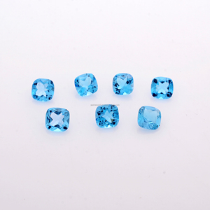 สั่งซื้อจำนวนมากขายส่งคุณภาพสูงสำหรับสวิสสีฟ้าบุษราคัมตัดเพชรพลอยเหลี่ยมเพชรพลอยเพชรพลอยธรรมชาติสีฟ้า - Product Image 4