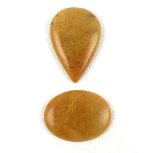 หินอะเวนจูรีนธรรมชาติเกรด AAA สีเหลือง2ชิ้นทรงรีและลูกแพร์สำหรับทำเครื่องประดับแฮนด์เมด - Product Image 1