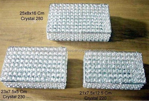 Moderno y Glamuroso Joyero Rectangular de Metal Plateado con Cristales, Decoración para Bodas, Fiestas, Navidad, Cumpleaños, Centros de Mesa - Product Image 4