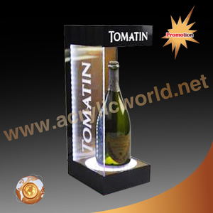 Customized Black Counter LED Illuminated <b>Acrylic</b> 3 Liquor Cosmetic Bottle <b>Display</b> <b>Stands</b> Screen Printing logo Eco-friendly - Product Image 5