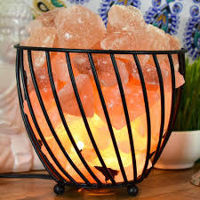 100% La mejor lámpara de sal con diseño de cilindro Cesta de metal tallada y cordón Estilo Feng Shui para regalos de negocios Material orgánico - Product Image 5