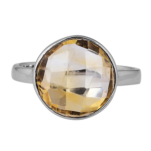 แหวนเงินแท้ 925 ประดับด้วยพลอยซิทรินควอตซ์สีเหลือง ชุบโรเดียม ดีไซน์เรียบหรู เหมาะสำหรับงานแต่งงาน ประดับด้วยเพชรและมุก - Product Image 1