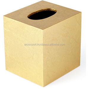 Boîte à mouchoirs carrée dorée unique, conception fantaisiste, dernière boîte à mouchoirs en gros pour organisateur de mouchoirs de table, prix de gros - Product Image 1