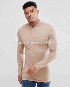 Polos de algodón 100% para hombre, cuello redondo personalizado a granel, logotipo bordado, transpirable, estampado de manga larga, diseño en blanco para adultos - Product Image 2