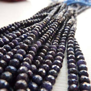 Joyería de zafiro teñida, collar, pendientes, cuentas de piedra sueltas, facetadas, cuentas de piedras preciosas naturales, hebras - Product Image 1