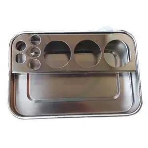 Bandeja médica de acero inoxidable, soporte de herramientas Holloware, organizador Dental con logotipo personalizado, venta al por mayor - Product Image 1