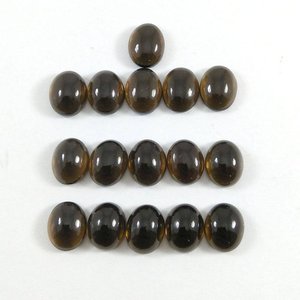 5mm 6mm 7mm Naturel Quartz Fumé Pierre Ovale Lisse Calibré Lâche Cabochon Pierres Précieuses Semi Précieuse Fabrication de Bijoux Grossiste - Product Image 1