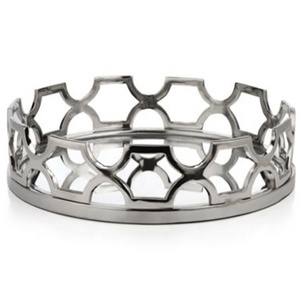 Nuevo diseño antiguo Diseñador aluminio Art Deco redondo comida frutas bandeja para servir mesa de comedor decoración de fiesta en casa logotipo personalizado - Product Image 2