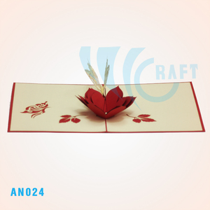 การ์ดอวยพรป๊อปอัพลายผีเสื้อและดอกไม้3D ทำมือของขวัญจากเวียดนามและงานฝีมือผลิตภัณฑ์เทรนด์ยอดนิยมตัดด้วยเลเซอร์ดีไซน์ที่กำหนดเอง - Product Image 6