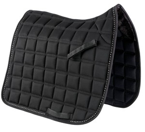 Modern Trendy Diamante Saddle <b>Pad</b> with Fleece Lining Cotton Outshell HD <b>Foam</b> Filling-Contemporary Equestrian Accessory - Product Image 1