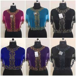 2024 nouveau Design ouvert avant Poncho haussement d'épaules haut chemisier robe Sexy décontracté élégant travail à la main à la mode Unique dernière grande taille OEM - Product Image 3