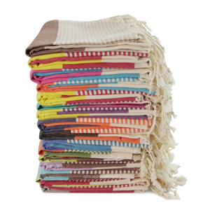 HAVANE PESHTEMAL Vente en gros Hammam en coton turc directement de l'usine Serviette Pestemal avec sarong de plage à rayures multicolores - Product Image 2