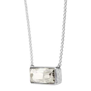 Crystal Gemstone Faceted Cut 925 Sterling <b>Silver</b> Collate Setting Necklace <b>Silver</b> Necklace <b>Fine</b> Jewelry White Colour Necklace - Product Image 2