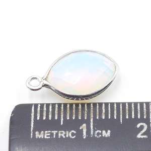 Opalite Faceted Marquise Shape 925 Sterling Silver Bezel Pendant 14K & 18K <b>Gold</b> Plated Handmade Jewelry by Jaipur Gem Factory - Product Image 2
